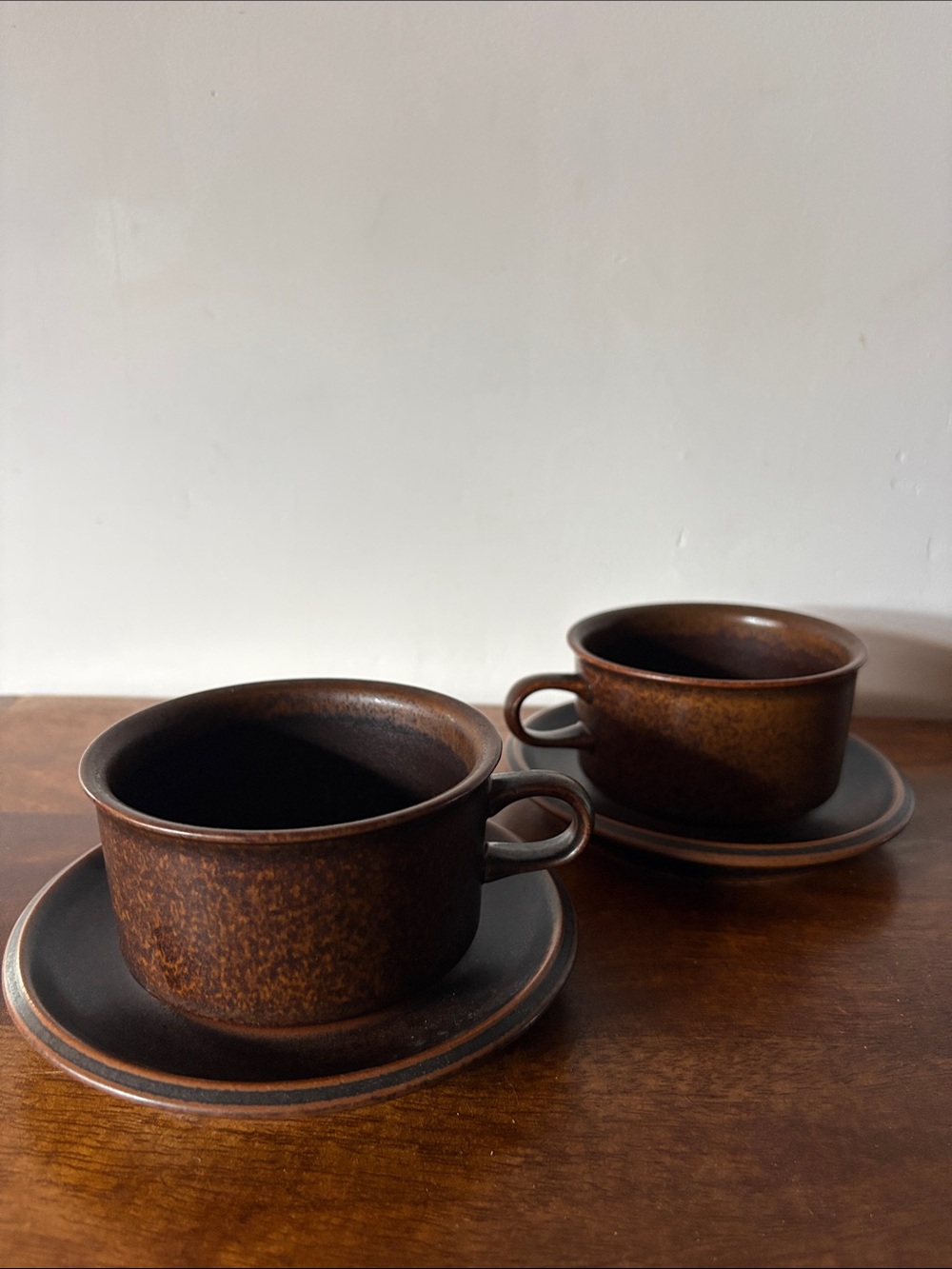 ARABIA FINLAND - Ruska Ceramic Cup and Saucer Set - 2pc